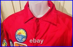 Athletic Works Vintage retro 90s Boy Scout jacket button up 12 patches! Red M