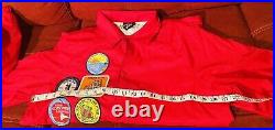 Athletic Works Vintage retro 90s Boy Scout jacket button up 12 patches! Red M