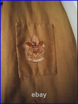 Authentic Boy Scouts of A VTG 1900- 1920s Eisner Youth Tunic w Pins & Patches