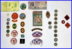 BOY GIRL CUB SCOUTS vintage patches book scarf necklace pin lot BOY GIRL CUB SCOUTS vintage patches book scarf necklace pin lot