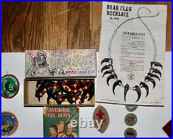 BOY GIRL CUB SCOUTS vintage patches book scarf necklace pin lot