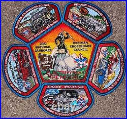 BOY SCOUT BSA 2023 MCC NATIONAL JAMBOREE SET of 6 Patches Michigan FORD MOTOR +