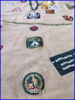 BOY SCOUT PONCHO vintage badge JAMBOREE 1935 1977 BLANKET CUBS patch Australia