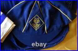 BOY SCOUT c. 1945 CUBS BSA UNIFORM SHIRT WITH PATCHES, HAT AND NECKERCHIEF