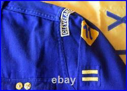 BOY SCOUT c. 1945 CUBS BSA UNIFORM SHIRT WITH PATCHES, HAT AND NECKERCHIEF