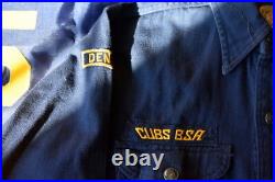 BOY SCOUT c. 1945 CUBS BSA UNIFORM SHIRT WITH PATCHES, HAT AND NECKERCHIEF