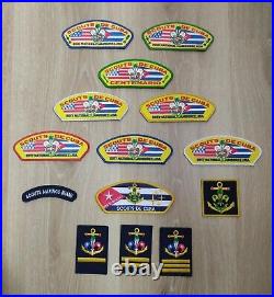 BSA 2010-13-17 Nat'l Jamboree patch lot / Sea Scouts Cuba (diaspora FL) badges