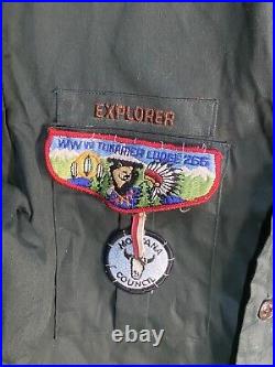 BSA, 70's-80's Long Sleeve Explorer Shirt With Montana Patches Eagle Scout Award