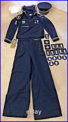 BSA Blue Wool Sea Explorers, Silver/Gold Medals, Rank Patches, Captain & Sea Hat