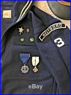 BSA Blue Wool Sea Explorers, Silver/Gold Medals, Rank Patches, Captain & Sea Hat
