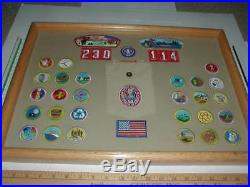 BSA Boy Scouts EAGLE Patch Merit Award FRAMED LOT Mt Baker WA Alaska Totem Pole
