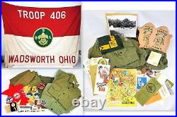 BSA Boy Scouts Troop 406 Wadsworth Ohio Patch Uniform Pins Flag Lot MS