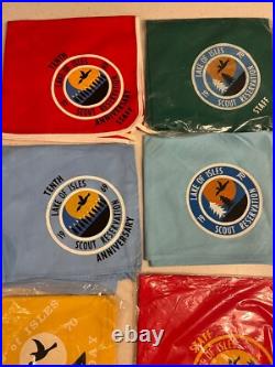 BSA Lake Of Isles Lot neckerchief slide patches stickers Staff 1969 1970s Rare BSA Lake Of Isles Lot neckerchief slide patches stickers Staff 1969 1970s Rare