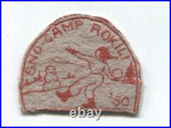 BSA Orange Empire Council scout patch SNO-CAMP ROKILI -1950- felt