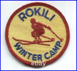 BSA Orange Empire Council scout patch WINTER CAMP ROKILI red border + skier