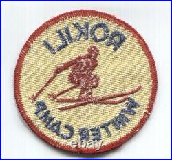 BSA Orange Empire Council scout patch WINTER CAMP ROKILI red border + skier