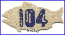 BSA San Francisco Boy Scout Troop 104 numerals insignia patch early felt