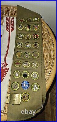 BSA large Collection Of Boy Scouts Patches Pins Cards Uniform Items