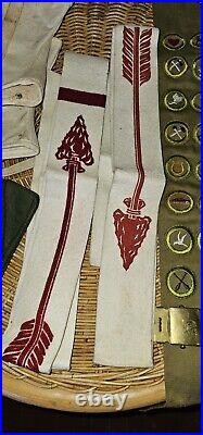 BSA large Collection Of Boy Scouts Patches Pins Cards Uniform Items