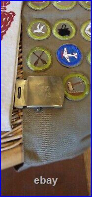 BSA large Collection Of Boy Scouts Patches Pins Cards Uniform Items