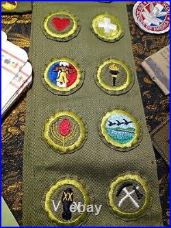 BSA patch and ephemera collection late 1950s Robert Crawford Cleveland Ohio Sash