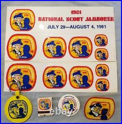 Big Lot 1981 Boy Scout Jamboree Paperwork Memorabilia Patches Nickels Cards Soil