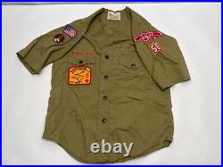 Big Vintage Boy Scout Lot Shirts Pins Patches Belt Scarf +++