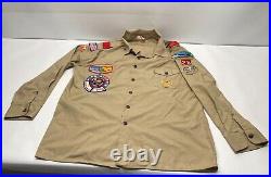 Big Vintage Boy Scout Lot Shirts Pins Patches Belt Scarf +++