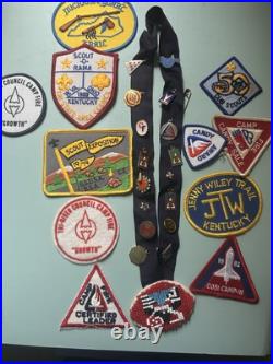 Boy/Girl Scout Patch's And Charms On Navajo Necklace 11 Patch's 16 Charms