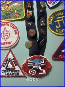 Boy/Girl Scout Patch's And Charms On Navajo Necklace 11 Patch's 16 Charms