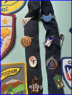 Boy/Girl Scout Patch's And Charms On Navajo Necklace 11 Patch's 16 Charms