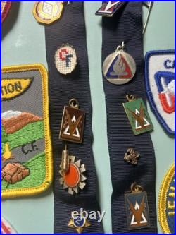 Boy/Girl Scout Patch's And Charms On Navajo Necklace 11 Patch's 16 Charms
