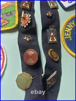 Boy/Girl Scout Patch's And Charms On Navajo Necklace 11 Patch's 16 Charms