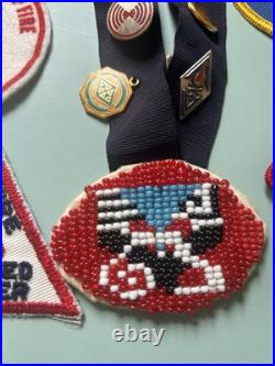 Boy/Girl Scout Patch's And Charms On Navajo Necklace 11 Patch's 16 Charms