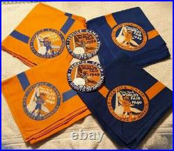 Boy Scout 1939&1940 world's fair neckerchief & patches, all very nice