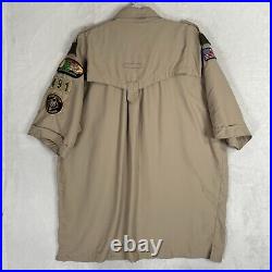 Boy Scout BSA Official Vented Uniform Shirt Size XL Patches Georgia Council Y2K