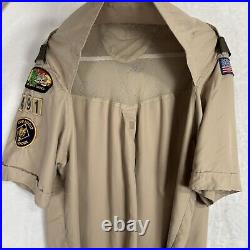 Boy Scout BSA Official Vented Uniform Shirt Size XL Patches Georgia Council Y2K