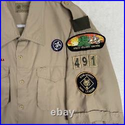 Boy Scout BSA Official Vented Uniform Shirt Size XL Patches Georgia Council Y2K