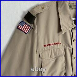 Boy Scout BSA Official Vented Uniform Shirt Size XL Patches Georgia Council Y2K