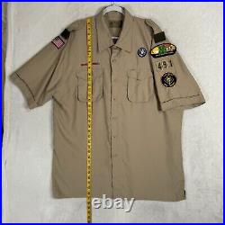 Boy Scout BSA Official Vented Uniform Shirt Size XL Patches Georgia Council Y2K