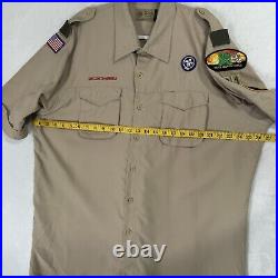 Boy Scout BSA Official Vented Uniform Shirt Size XL Patches Georgia Council Y2K