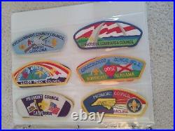 Boy Scout Council Strip Patch Collection Vintage (48 + nice binder & new holder)