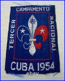 Boy Scout Cuba woven patch / III Campamento Nacional 1954 badge