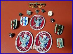 Boy Scout Eagle Scout Medal Award NESA Medal Rank Sterling Pin Rank Patch Lot