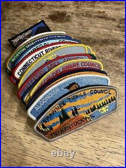 Boy Scout Lot of 27 Mint CSP Council Shoulder Patches cherokee Florida maine