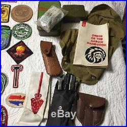 Boy Scout Lot of Patches and Assorted 1980s BSA Memorabilia with Camp Equipment