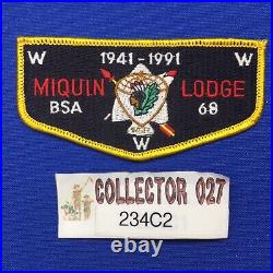 Boy Scout Miquin Lodge 68 YS1 1991 Winnebago 50th Order Of The Arrow Flap Patch