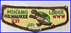 Boy Scout OA VTG Lodge Mikano Milwaukee 231 Order Of The Arrow Flap Patch