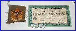 Boy Scout Patch FIRST CLASS 1913 1936 BSA + Carpentry Merit Card 1936