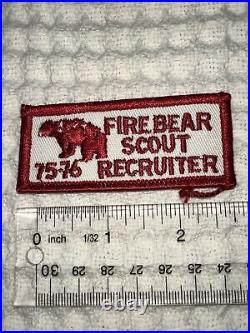 Boy Scout Patch Fire Bear Scout Recruiter Boy Scouts of America 1975-76